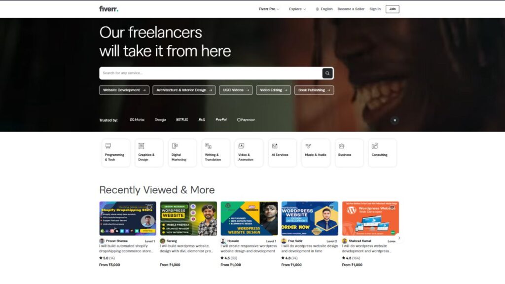 Fiverr screenshot
