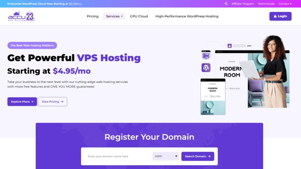AccuWeb Hosting screenshot